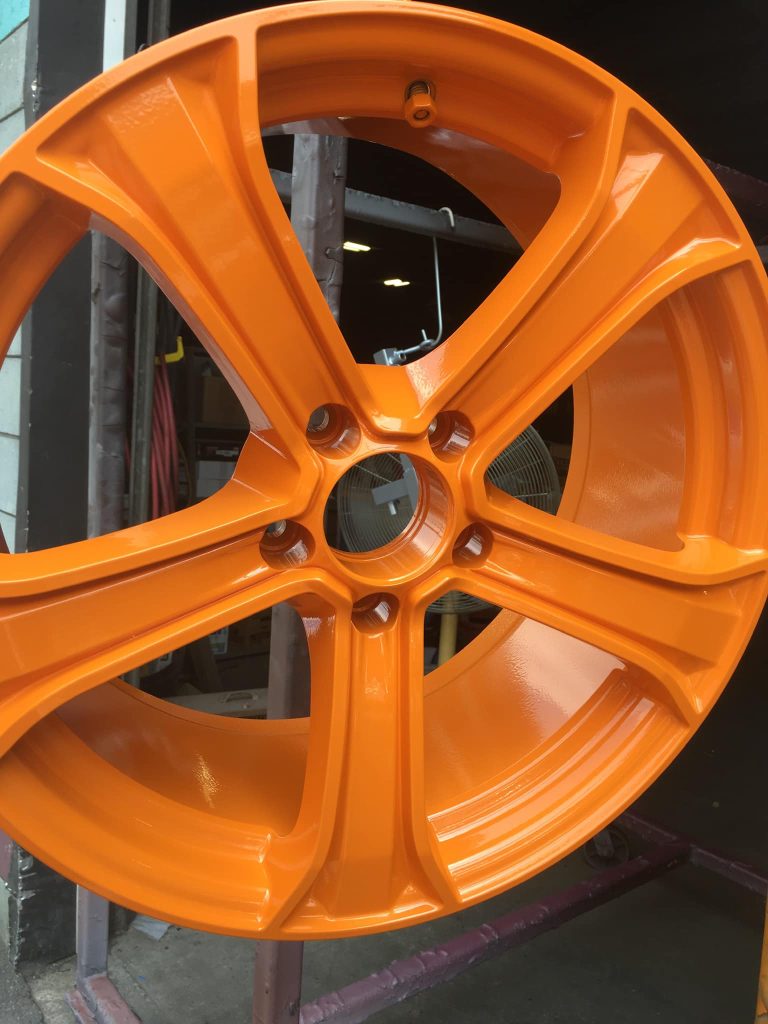 orange tire rim